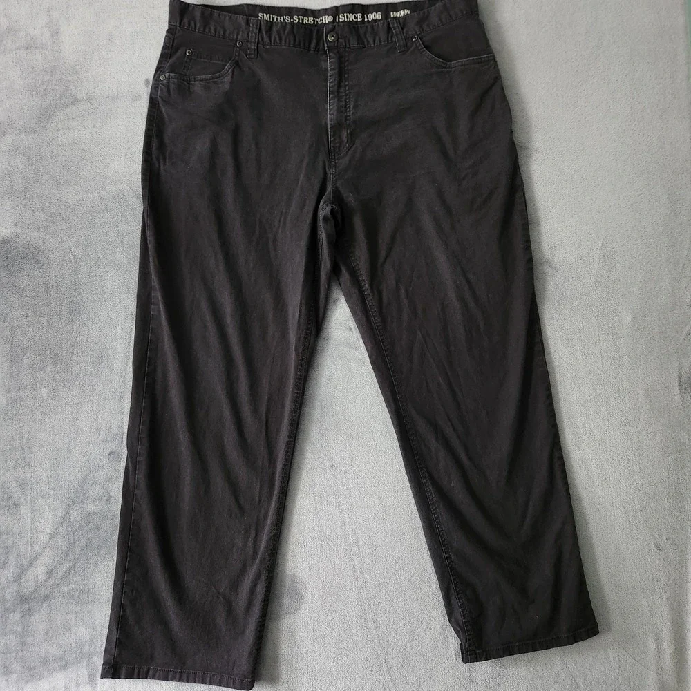 Smith's Workwear Jeans‎ Mens Size 42x32 Black Denim Buffalo Relaxed Work